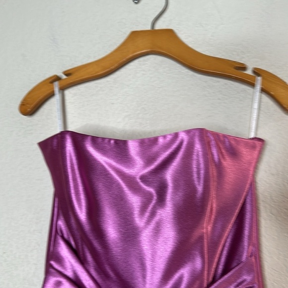 VTG Jessica McClintock Gunne Sax Prom Dress Rhinestone Satin Formal Pink 7/8 - Picture 13 of 13